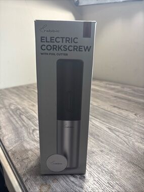 Rabbit Electric Corkscrew with Foil Cutter - Black and Silver
